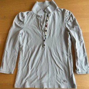 Burberry 3/4 length sleeve polo tan Size Small